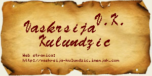 Vaskrsija Kulundžić vizit kartica